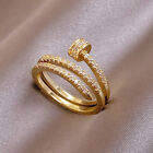 Fashion Cubic Zircon 18k Yellow Gold Plated Rings Wedding Party Jewelry Sz 6-10