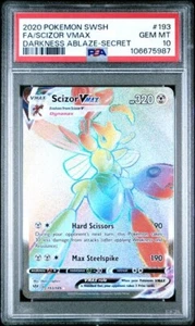 Pokemon 2020 SWSH Darkness Ablaze Secret #193 FA Scizor VMAX PSA 10 - Foto 1 di 2