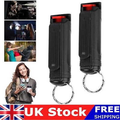 2x 20ml Spray Plastic Enclosure Pepper Spray Car Accessories Keychain for Safety - Image 1 of 4