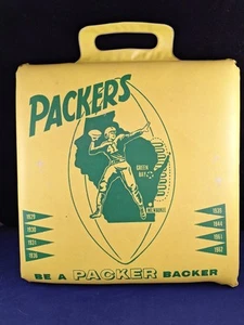 Vtg 1960's Green Bay Packers World Champions Seat Cushion Mancave Packer Backer - Picture 1 of 13
