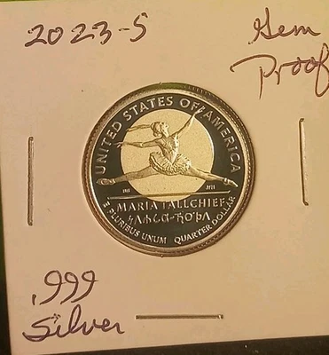 2023 S Maria Tallchief Washington Quarter .999 SILVER Proof FROSTY Ballerina A - Image 1 of 4