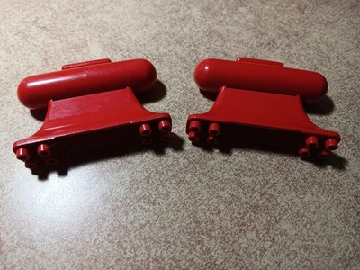 LEGO LOT OF 2 RED VINTAGE BOAT KEELS WEIGHTED 8X2X4 WITH TAB #X149 - Image 1 of 2