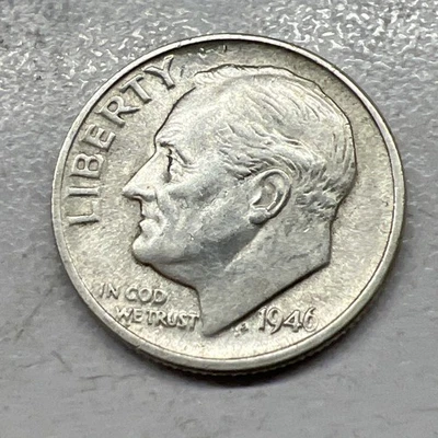 1946-D AU Roosevelt  Dime. Actual Coin Checkout All My Line Of Dimes - Image 1 of 2