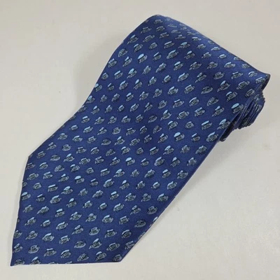 Corbata J Jerry Garcia Azul Seda Geométrica Nueva York NY Corbata De Colección 1996 57"x4" Foto 1 de 4