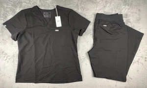 Figs Black Scrub Set Kade Cargo Pants XLT Tall Catarina One Pocket Top XL NWT - Picture 1 of 21