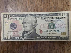 Ten Dollar Bill Birthday Note May 17, 2008 Serial #05172008 - Picture 1 of 4