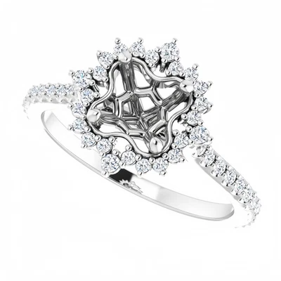 Sparkling Round 7mm Natural Diamond Engagement Ring Setting Platinum Custom Made - Image 1 of 4