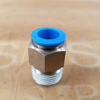 Festo QS-1/2-12 вставной фитинг адаптер 1/2 NPT, 12 мм O.D. Трубка - новый - Изображение 1 из 4
