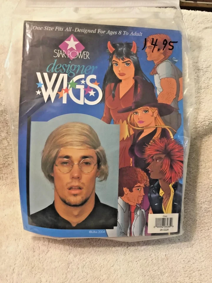 halloween costume wig bald comb over with GREY hair adult latex cap new - Image 1 of 2