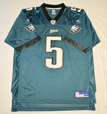 Винтажная зеленая футболка Reebok Philadelphia Eagles Donovan McNabb No5 NFL размер большой - Изображение 1 из 4