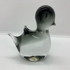Vintage Murano Duck Art Glass Smokey Paperweight Italy - Picture 1 of 8