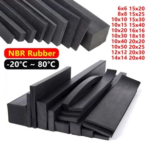 NBR Gummidichtungsstreifen Schwarz Vierkantprofil Breite 6-40mm Höhe 6-40mm - Picture 1 of 10