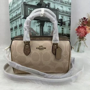 Bolso Cartera Coach CY679 Rowan en Lona Bloqueada en Arena/Tostado - Imagen 1 de 11