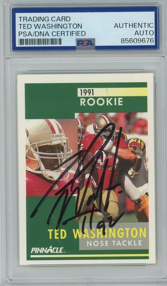 Ted Washington 1991 Pinnacle 49ers radiocontrol novato PSA/DNA firmado autografiado Foto 1 de 1