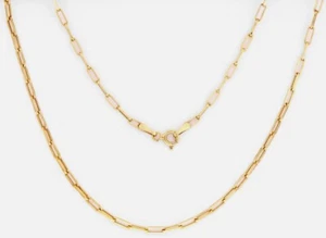 9 kt Gold Büroklammer Kette oval 2 mm alle Längen Posaunenkette - UK punziert - Bild 1 von 3