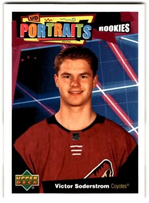 2020-21 Upper Deck UD Portraits Victor Soderstrom Rookie #P-60 Arizona Coyotes - Image 1 of 2
