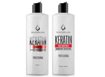 Champú y acondicionador de queratina para cabello teñido, cuidado del cabello sin sulfatos  Foto 1 de 4