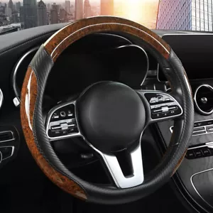 Peach Wood Grain Car Steering Wheel Cover Non-Slip Accessories Universal 15'' - Foto 1 di 5