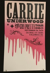 2019.09.29 Hatch Show Print Carrie Underwood Cry Pretty Tour 360 Columbia SC - Picture 1 of 1