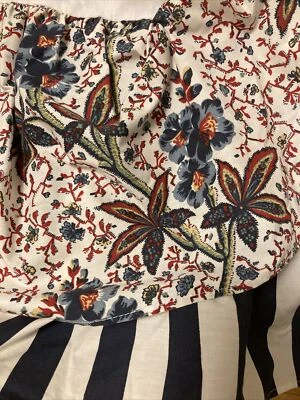 Laura Ashley Full floral/ Stripe Bedskirt 13” Drop - Image 1 of 4