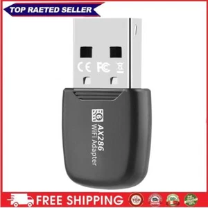 WIFI 6 USB Dongle Mini USB WiFi Card Adapter Black For PC Laptop Windows 7 10 11 - Picture 1 of 12