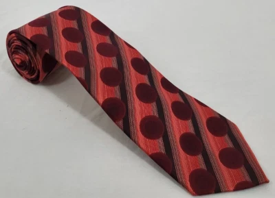 Concepts от Claiborne шелковый галстук красный горошек черные полосы узор дизайнер - Изображение 1 из 4