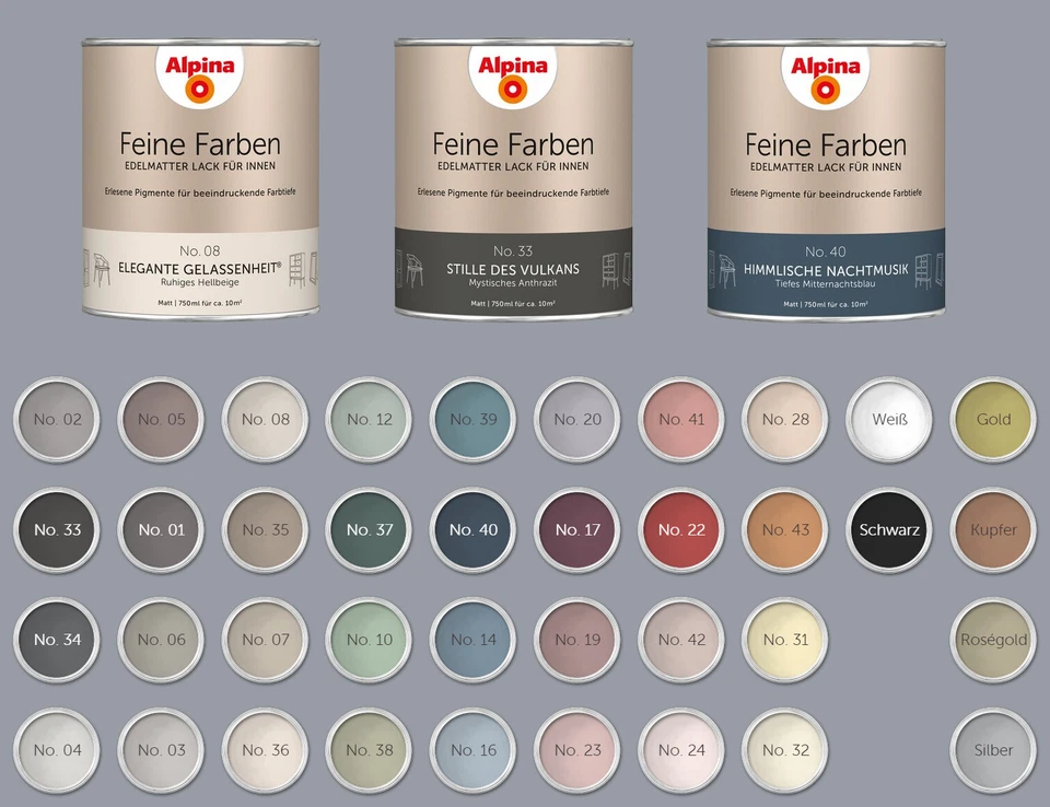 Alpina Feine Farben edelmatter Lack für Innen 750 ml Farbwahl - Bild 1 von 1