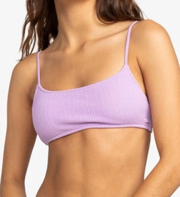 Top de bikini ROXY Aruba con textura bralette, lila, XS, nuevo precio de venta sugerido por el fabricante $50 Foto 1 de 4