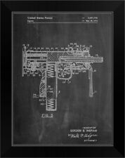 Mac 10 Gun Black Framed Wall Art Print, Blueprint Home Decor