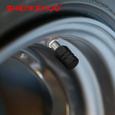 4x Tapa de vástago de válvula de aire de neumático de aleación NEGRA para la mayoría de los autos Mercedes, vagones y SUV EE. UU. Foto 1 de 4