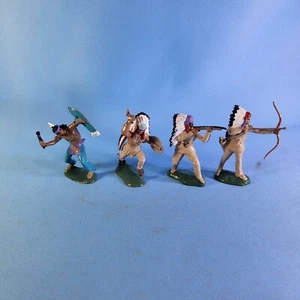 Reisler Vintage Plastic Indian Figures Lot Of 4 - Picture 1 of 6