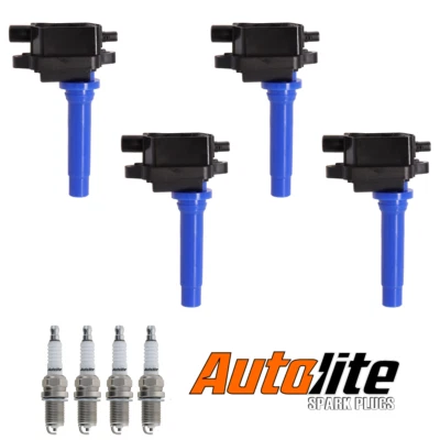 2x Ignition Coil + 4x Autolite Spark Plug For 98-04 Kia Sephia 1.8L l4 UF253 - Image 1 of 4