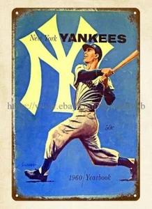 baseball 1960 Yearbook metal tin sign room wall decor ideas - Picture 1 of 4