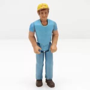 BLUE CONSTRUCTION WORKER - VINTAGE 1979 TONKA PLAY PEOPLE ACTION FIGURE - Picture 1 of 6