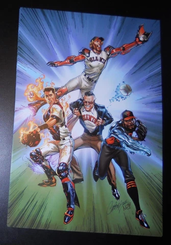 SF GIANTS MARVEL SUPER HEROES & COMIC POSTER SGA 5/9/2015 w/Stan Lee EX COND Cover