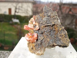 - Rohmineralien Kristalltherapie - VANADINIT auf GOETHIT (40) Marokko - Bild 1 von 2
