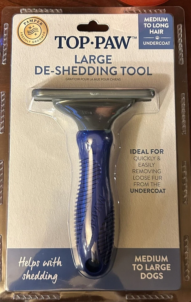 Herramienta de desprendimiento Top Paw grande cabello mediano a largo mango azul Foto 1 de 1