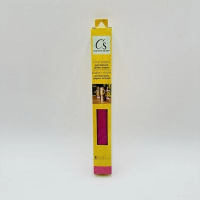 Crafter's Square Permanent Vinyl Paper 12" x 48" Lot Of 18 Metallic PINK Glitter - image 1 of 4