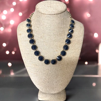 J. Collar CREW Tono Dorado Pequeño Cristal Negro Estrás Declaración JC422 Foto 1 de 4