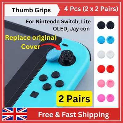 4 Pcs Replacement Thumbstick Grips Nintendo Switch Lite Caps OLED Joy Con Covers