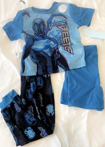 Blue Beetle DC Comics Boys 3 Piece Pajama Set S(6/7) & M(8) NWT - Picture 1 of 6