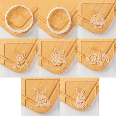 Plastic Press Cookie Cutter Easter Theme Bunny Eggs Baking Supplies Pressable - Image 1 of 4
