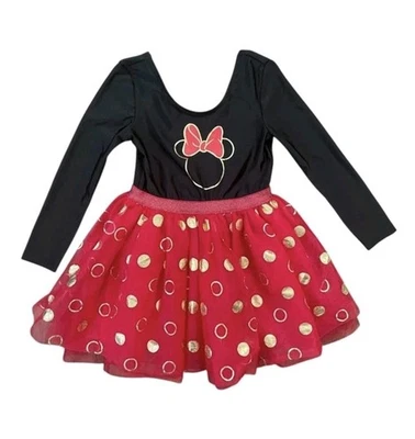 Minnie Mouse Kids Halloween Costume Disney Tutu Girls Size 3T Black Red Gold - Image 1 of 4