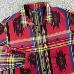 Polo Ralph Lauren Shirt Men L Travis Scott Aztec Beacon Native Southwest Western - Picture 1 of 10