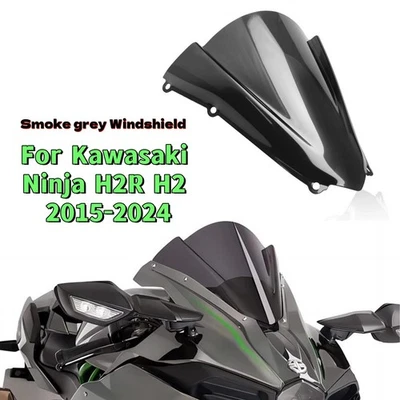 Parabrisas delantero negro para motocicleta Kawasaki Ninja H2R H2 2015-2024 Foto 1 de 4
