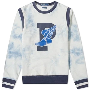 Polo Ralph Lauren Stadium 1992 P Wing Sweatshirt Indigo Med Tie Dye NWT - Picture 1 of 4