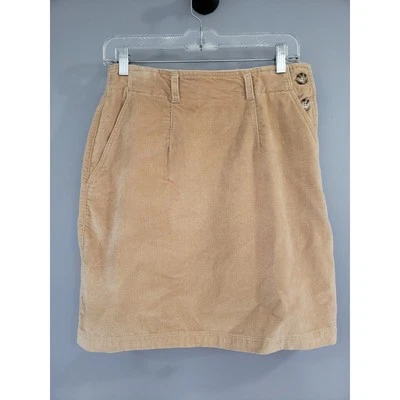 Vintage 90s White Stag Suede Skirt Tan Brown Khaki Size 6 Womens Mini Cotton - Image 1 of 4