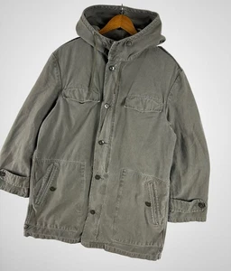 Vintage 1980er schwarz Passau Kapuze Militär Jacke/Mantel passt Herren Größe Medium - Bild 1 von 20