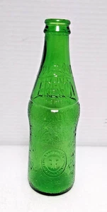 Botella de vidrio verde Fresca vintage de 10 oz con textura de guijarros de hielo en relieve años 60-70 - Imagen 1 de 12
