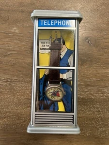 Vintage 1993 Fossil Superman Collector's Watch Phone Booth Package DC Comics - Picture 1 of 9